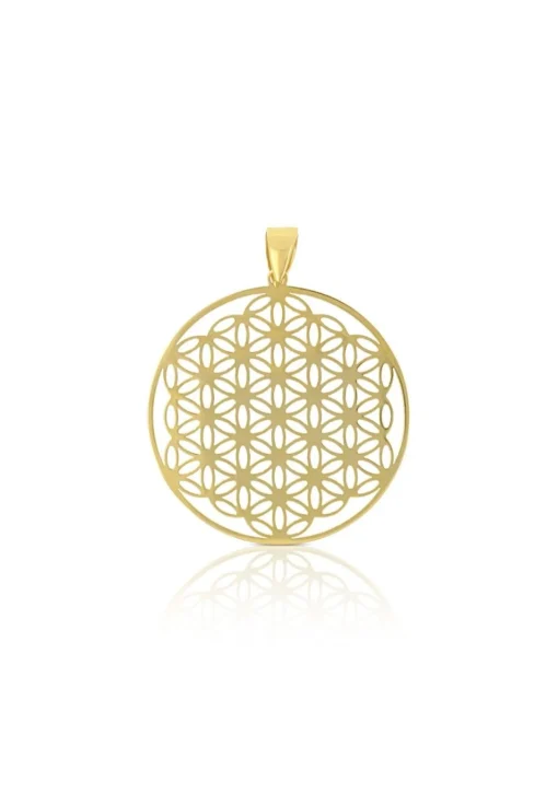 Anhänger Blume des Lebens Gelbgold 750, 25mm