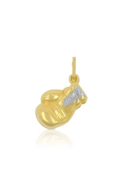 Anhänger Boxen Bicolor Gelb-/Weissgold 750, 22x12mm