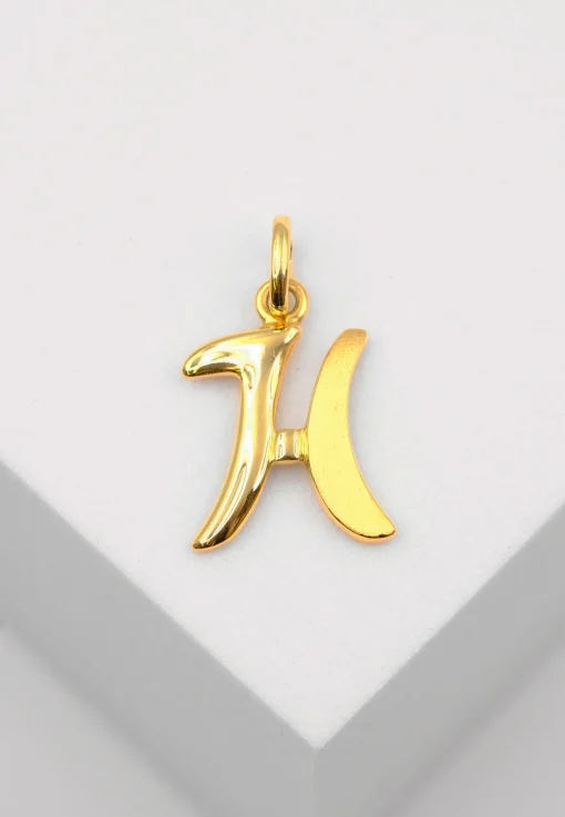 Anhänger Buchstabe H Gelbgold 750, 20x13mm
