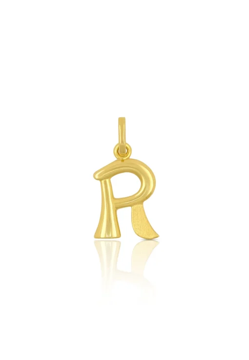 Anhänger Buchstabe R Gelbgold 750, 20x10mm