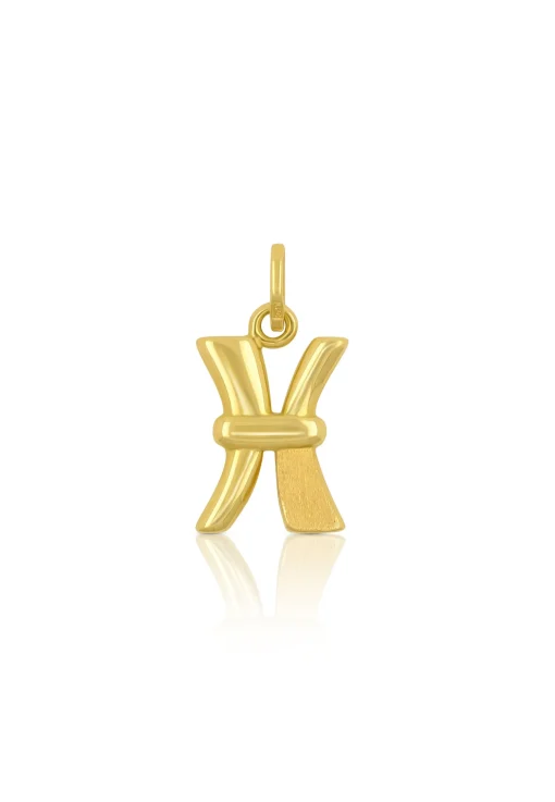 Anhänger Buchstabe x Gelbgold 750, 20x10mm
