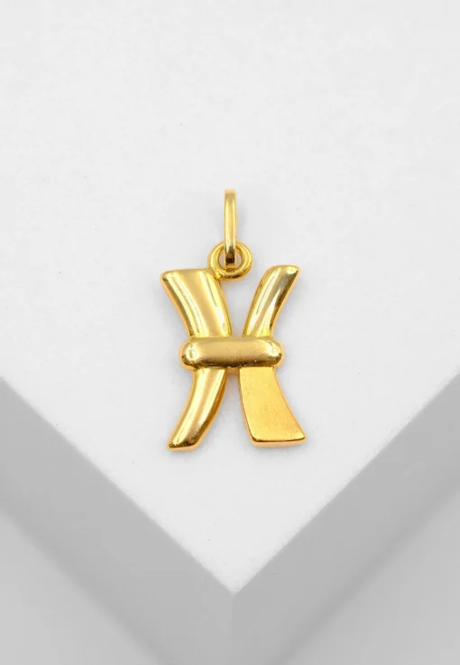 Anhänger Buchstabe x Gelbgold 750, 20x10mm