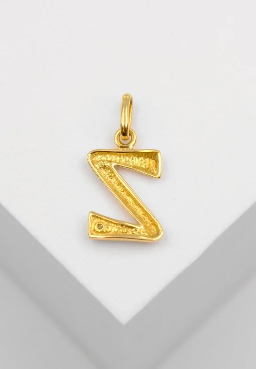 Anhänger Buchstabe Z Bicolor Gelb-/Weissgold 750 Diamant 0.01.00ct. 21x10mm