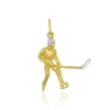 Anhänger Eishockey Bicolor Gelb-/Weissgold 750, 26x19mm