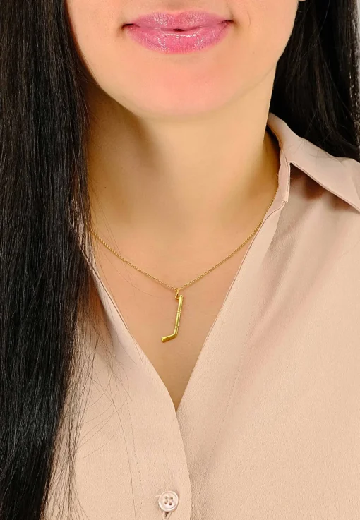 Anhänger Eishockey Gelbgold 750, 32x11mm