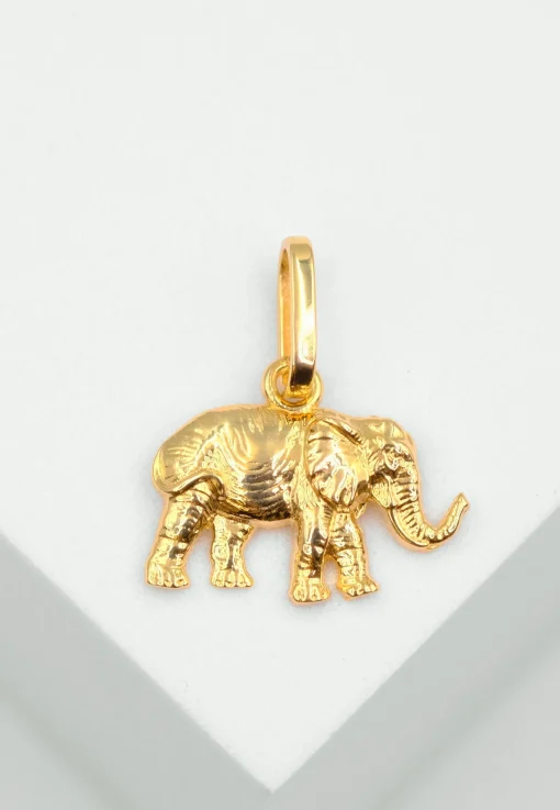 Anhänger Elefant Gelbgold 750, 17x15mm