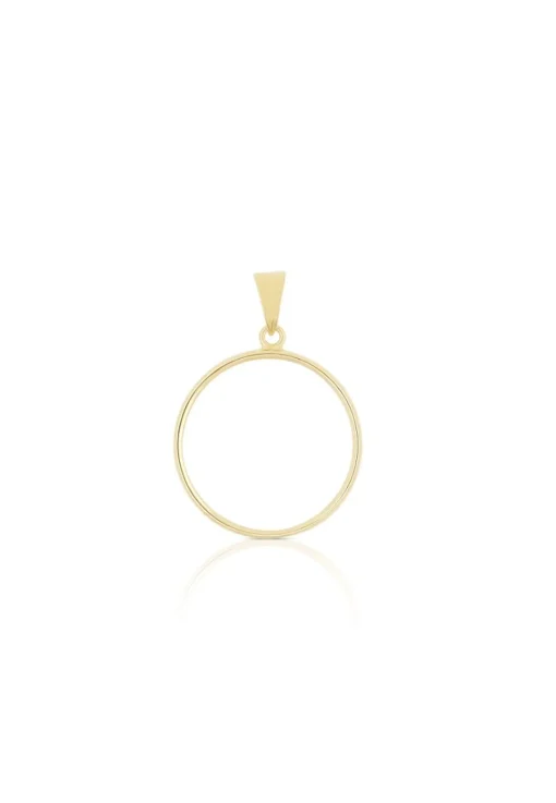 Anhänger 20er Vreneli-Fassung Gelbgold 750, 31x24mm