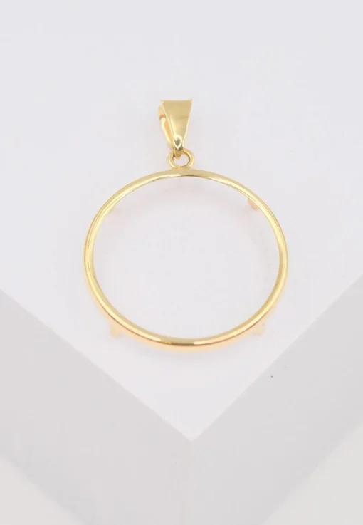 Anhänger 20er Vreneli-Fassung Gelbgold 750, 31x24mm