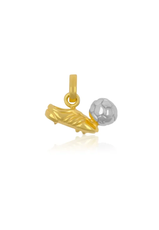 Anhänger Fussballschuh Bicolor Gelb-/Weissgold 750, 16x15mm