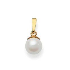 Anhänger Gelbgold 750 Akoya Perle 7mm