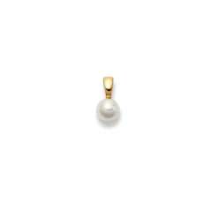 Anhänger Gelbgold 750 Süsswasserperle 13x7mm