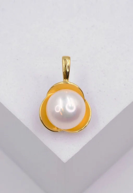 Anhänger Gelbgold 750 Süsswasserperle 10.5-11mm