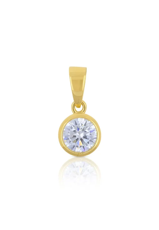 Anhänger Gelbgold 750 Zirkonia, 15x8mm