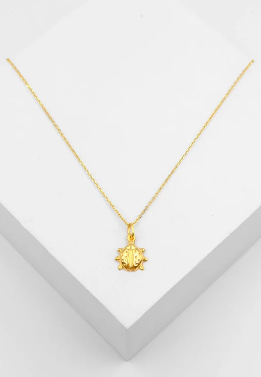 Anhänger Glückskäfer Gelbgold 750, 16x10mm