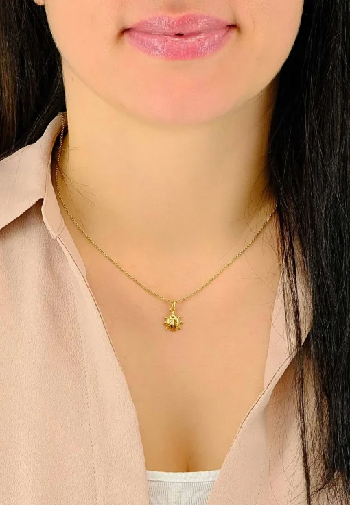 Anhänger Glückskäfer Gelbgold 750, 16x10mm