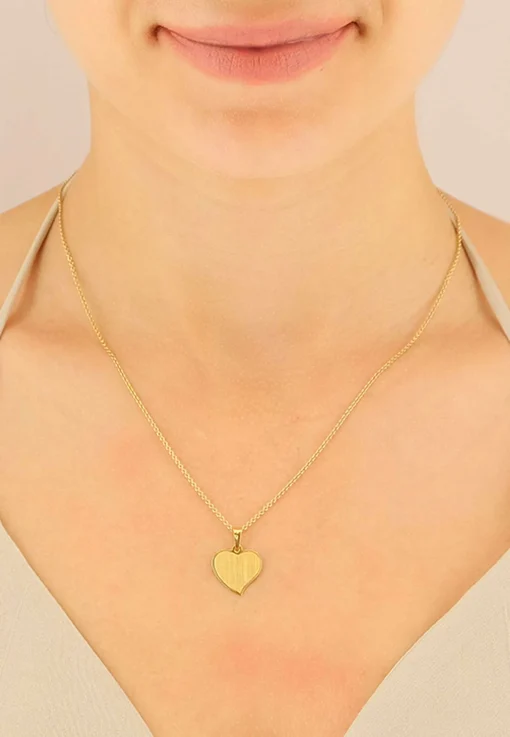 Anhänger Gravurplatte Herz Gelbgold 750, 19x15mm
