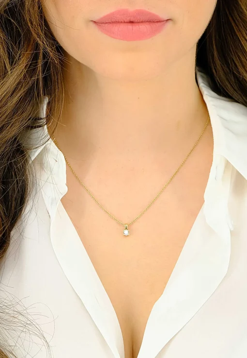 Anhänger 4-Griff-Fassung Diamant 0.30ct. Gelbgold 750