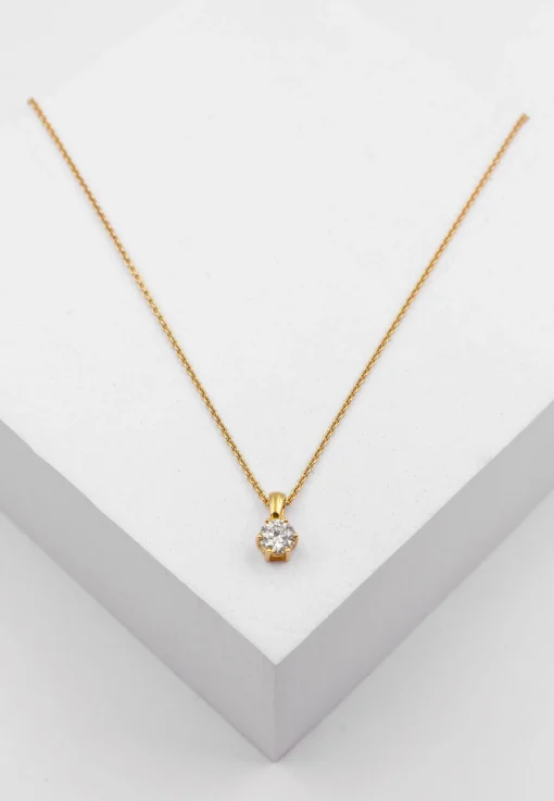 Anhänger 6-Griff-Fassung Diamant 0.50ct. Gelbgold 750