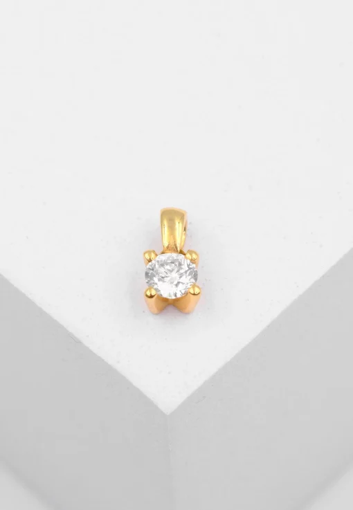 Anhänger 4-Griff-Fassung Diamant 0.30ct. Gelbgold 750