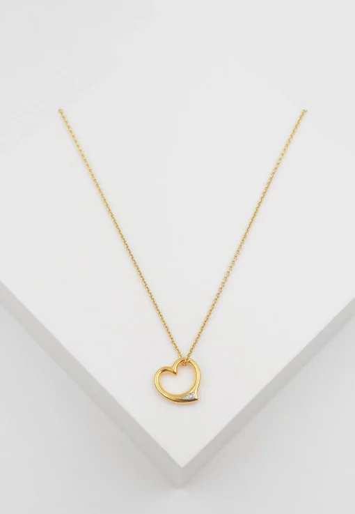 Anhänger Herz Gelbgold 750 Diamant 0.02ct. 12x12mm