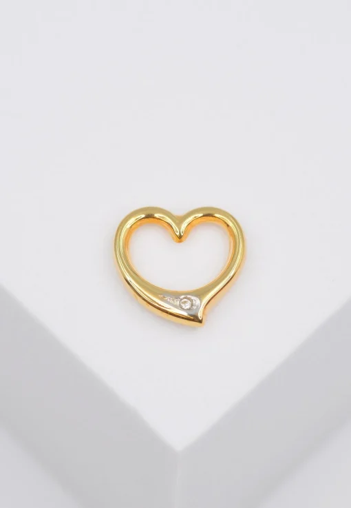 Anhänger Herz Gelbgold 750 Diamant 0.02ct. 12x12mm