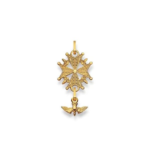 Anhänger Hugenottenkreuz Gelbgold 750, 33x15mm