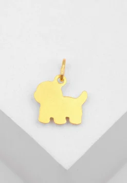 Anhänger Hund Gelbgold 750, 15x12mm