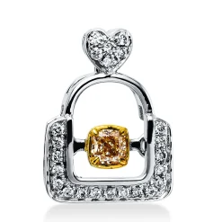 Anhänger 750/18K Gelbgold/Weissgold Diamant 0.14ct.