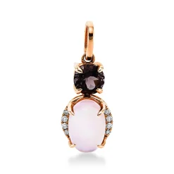 Anhänger 750/18K Rotgold Diamant 0.04ct. Perlmutt 1.98ct.