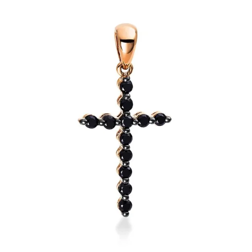 Anhänger 750/18K Rotgold Kreuz Diamant 0.34ct.