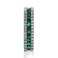 Anhänger 750/18K Weissgold Diamant 0.18ct. Smaragd 0.39ct.