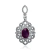 Anhänger 750/18K Weissgold Diamant 0.44ct. Rubin 1.12ct.