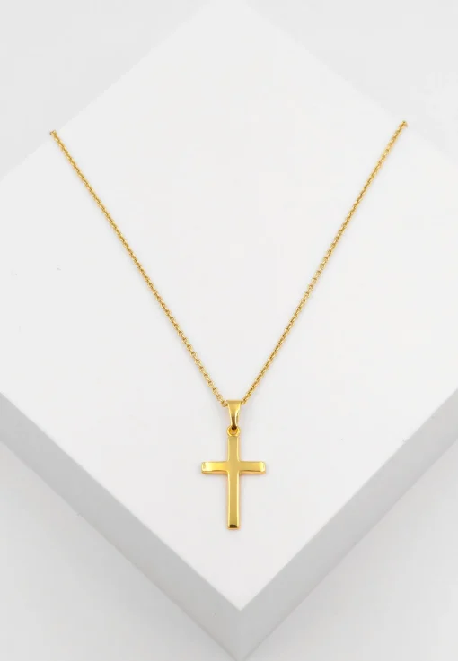 Anhänger Kreuz Gelbgold 750, 32x16mm