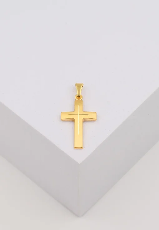 Anhänger Kreuz Gelbgold 750, 25x12mm