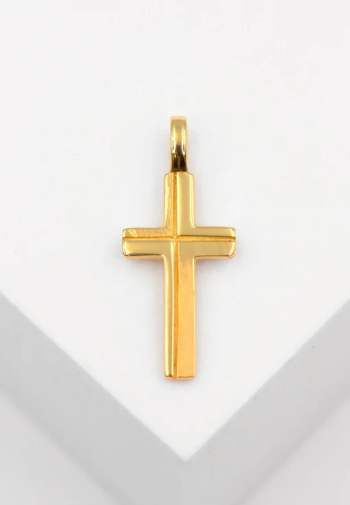 Anhänger Kreuz Gelbgold 750, 25x10mm