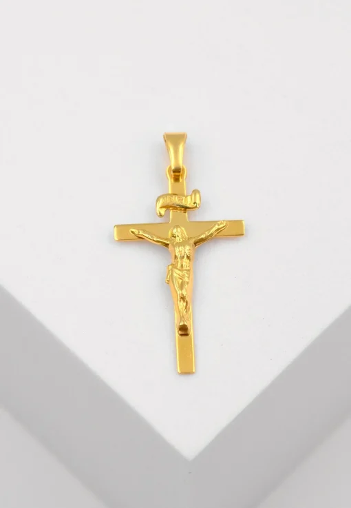 Anhänger Kreuz Gelbgold 750, 31x15mm