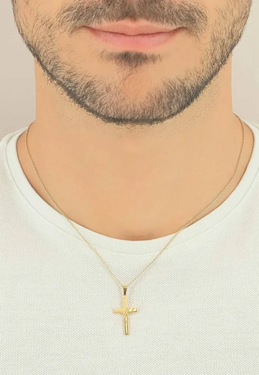 Anhänger Kreuz Gelbgold 750, 26x14mm