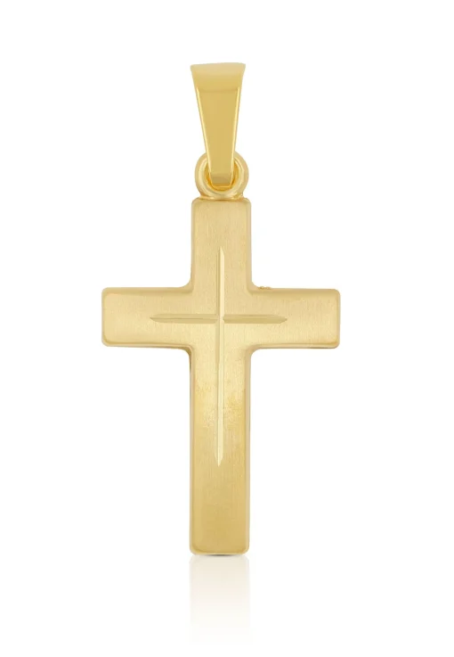 Anhänger Kreuz Gelbgold 750, 25x12mm