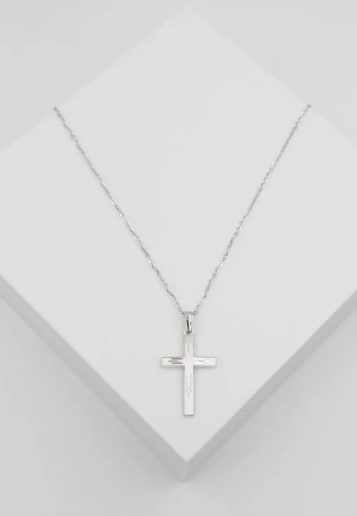 Anhänger Kreuz Weissgold 750, 28x14mm