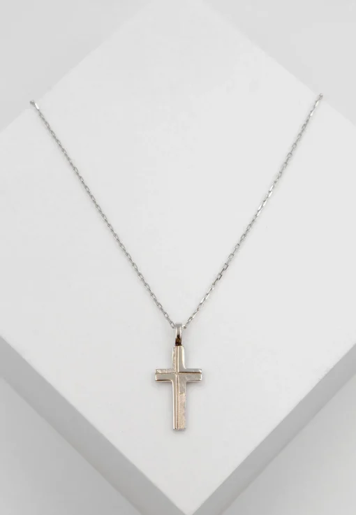 Anhänger Kreuz Weissgold 750, 25x11mm