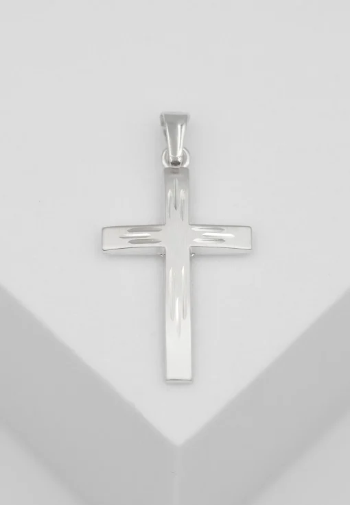 Anhänger Kreuz Weissgold 750, 28x14mm
