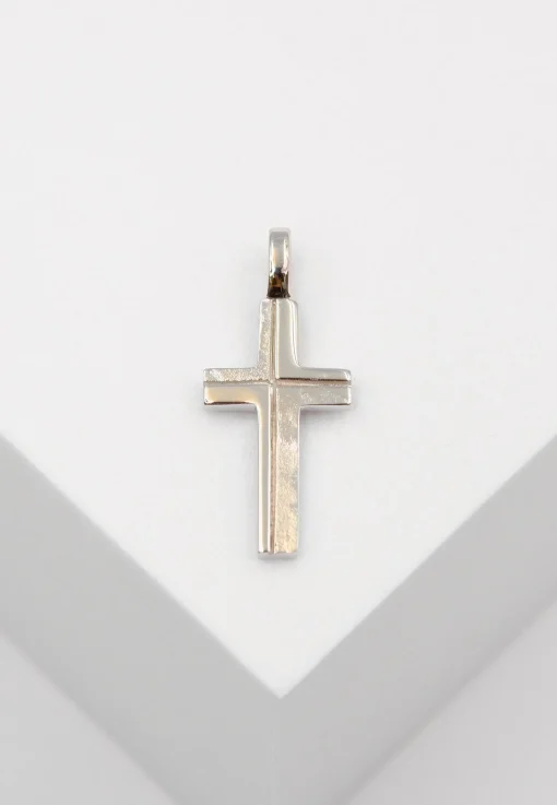 Anhänger Kreuz Weissgold 750, 25x11mm