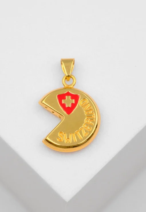 Anhänger Käse Gelbgold 750, 20x12mm