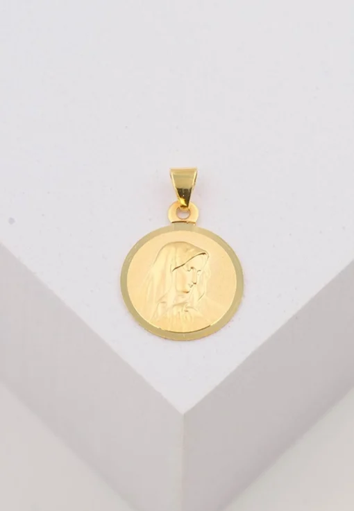 Anhänger Medaille Dolorosa Gelbgold 750, 12mm, 19x13mm