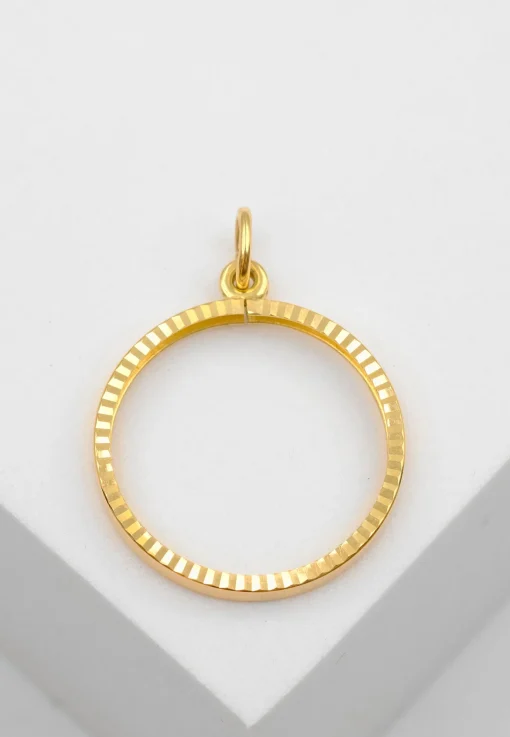 Anhänger Münzfassung Gelbgold 750, 30x22mm