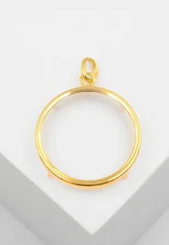 Anhänger Münzfassung Gelbgold 750, 29x22mm