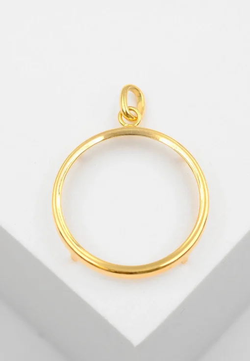 Anhänger Münzfassung Gelbgold 750, 29x22mm