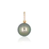 Anhänger Roségold 750 Tahiti Perle 10-11mm Brillant 0.08ct.