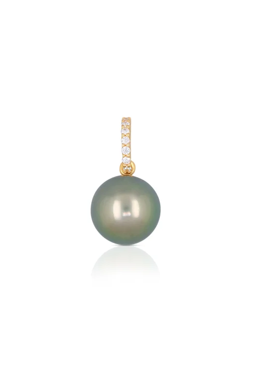 Anhänger Roségold 750 Tahiti Perle 10-11mm Brillant 0.08ct.