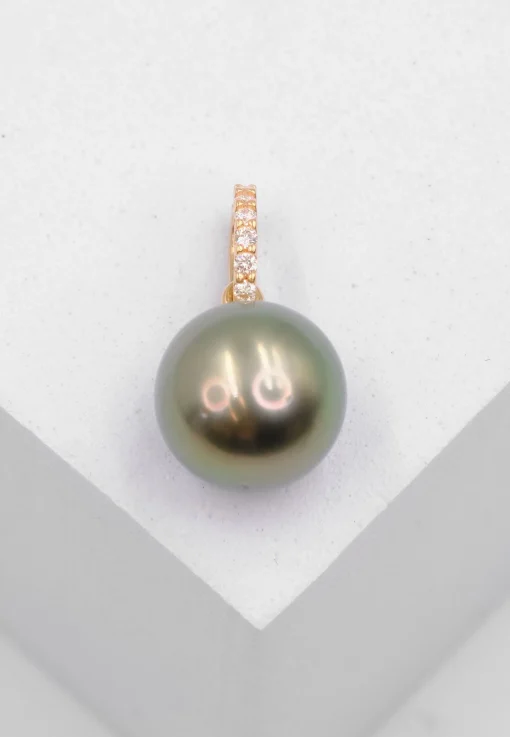 Anhänger Roségold 750 Tahiti Perle 10-11mm Brillant 0.08ct.